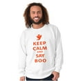 thumbnail image 1 of Keep Calm and Say Boo Halloween Unisex Plus Fleece Graphic Sweatshirt Brisco Brands 5X, 1 of 5