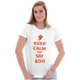 thumbnail image 1 of Keep Calm and Say Boo Halloween Womens Fitted Plus Size Graphic Tee Brisco Brands 3X, 1 of 5