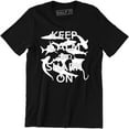 thumbnail image 1 of Keep Calm and Shark On Funny Fishing Aquatic Fish Meme Men's T-Shirt, 1 of 4