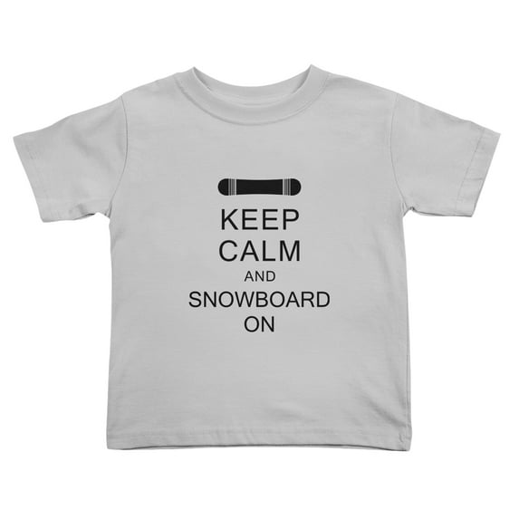 Keep Calm and Snowboard On Cute Toddler Tshirts for Boys Girls (Gray, 3T)