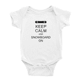 thumbnail image 1 of Keep Calm and Snowboard On Funny Baby Bodysuit Boy Girl Unisex, 1 of 5