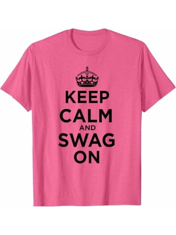 Keep Calm and Swag On Crown Graphic Statement T-Shirt