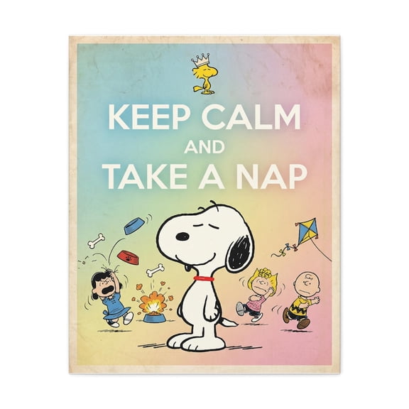 Keep Calm and Take a Nap Snoopy Poster Cute Cartoon Wall Art Peanuts Comic Decor 24x36 UNFRAMED