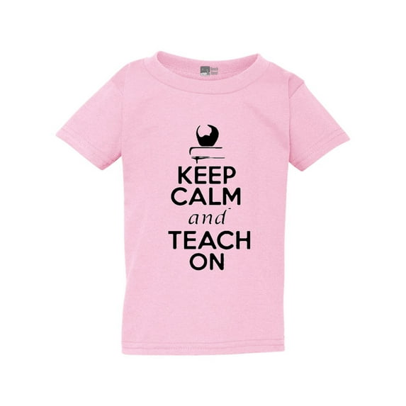 Keep Calm and Teach On Professor Teacher School Funny Toddler Kids T-Shirt Tee