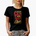 thumbnail image 1 of Keep Calm and Trust Dad, Father's Day or Birthday, Black T-Shirt, 2XL, 1 of 5
