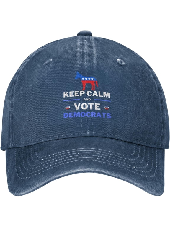 Keep Calm and Vote Hat Democrats Blue Save America Save Democrats Hat in 2022 2024 Hat Cap Unisex Black