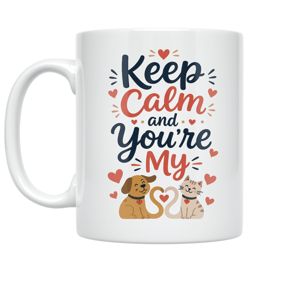 Keep Calm and You-re My Favorite Human - Animal Lover - 11 oz Ceramic Coffee Mug