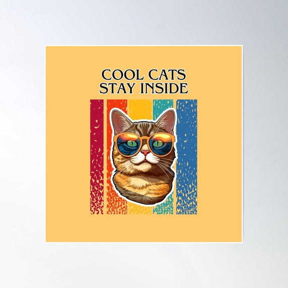 Keep Cats Safe #Catindoor #Catcare #Catsafety #Catoutdoors #Outdoorcat Poster Wall Art, Modern Wall Decor, 12x18 UNFRAMED