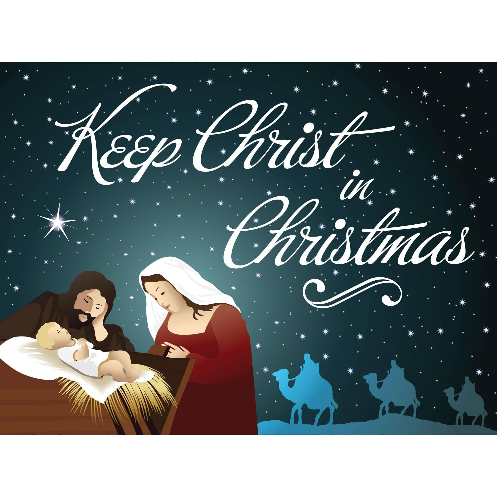 Keep Christ in Christmas Sign Christmas Outdoor Decorations Double Sided Yard Lawn Signs with Metal Stand Decor for Church Home Business Stores Party 18 x 24