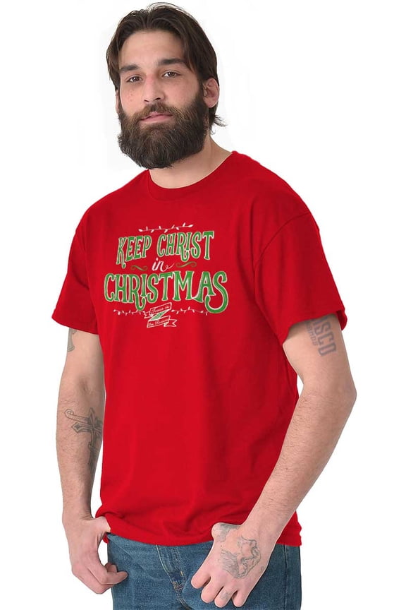 Keep Christ in Christmas Jesus Reason Plus Size Crewneck Graphic Tee Shirt Brisco Brands 3X