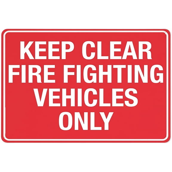 Keep Clear Fire Fighting Vehicles Only Sign - 8"x12" Rust-Free Aluminum Metal Sign, Easy to Read Sturdy, Outdoor Use for Home Farm Yard