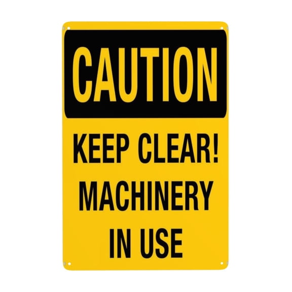 Keep Clear Machinery In Use Tin Sign Warning Metal Sign Vintage Sign Wall Decor for Home Farm Bar Coffee Shop Club Decoration 8x12 Inch