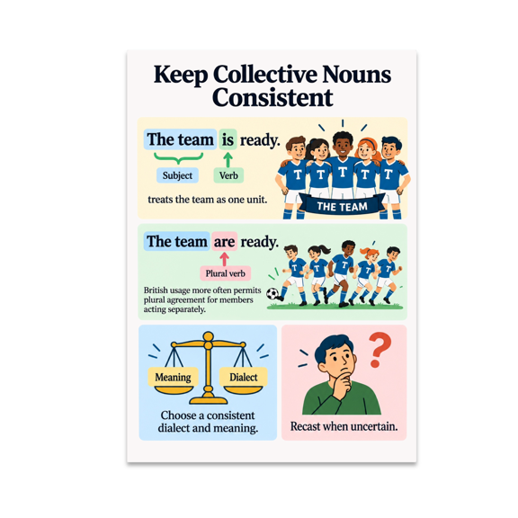 Keep Collective Nouns Consistent - Language Enthusiast - 13x19 Poster Print