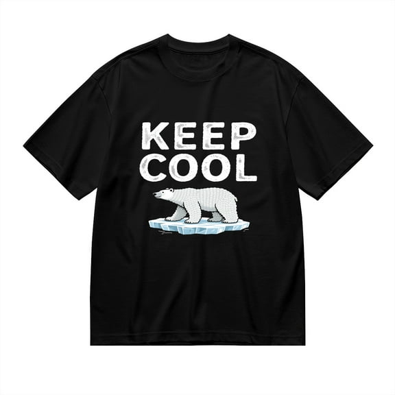 Keep Cool, Polar Bear Ice Print, Vintage T Shirt, Cotton T-Shirt for Men, 23611314,S