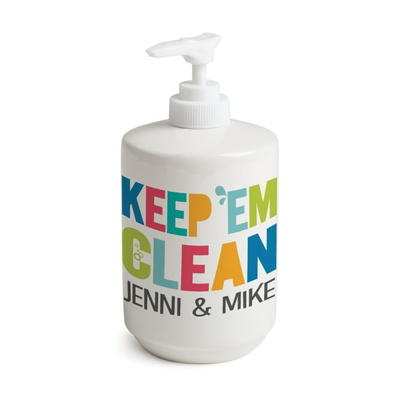 Keep 'Em Clean Personalized Kids Refillable Bathroom Soap Dispenser