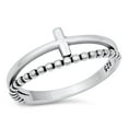 thumbnail image 1 of Keep Faith Christ Rope Cross Ring .925 Sterling Silver Band Jewelry Female Male Unisex Size 6, 1 of 4