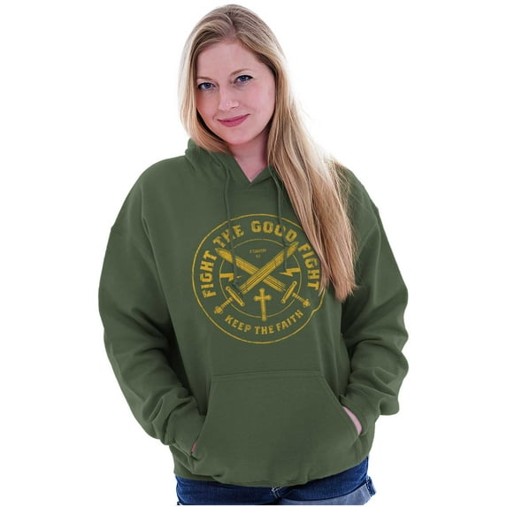 Keep Faith Christian Bible Scripture Hoodie Sweatshirt Women Men Brisco Brands M