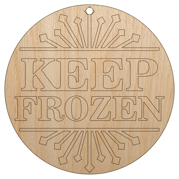 Keep Frozen Freezer Food Storage Wood Holiday Christmas Tree Ornament Unfinished DIY Pre-Drilled Craft