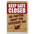 thumbnail image 1 of Keep Gate Closed Chicken [3 Pack] of Vinyl Decal Stickers | Indoor/Outdoor | Funny decoration for Laptop, Car, Garage , Bedroom, Offices | SignMission, 1 of 1