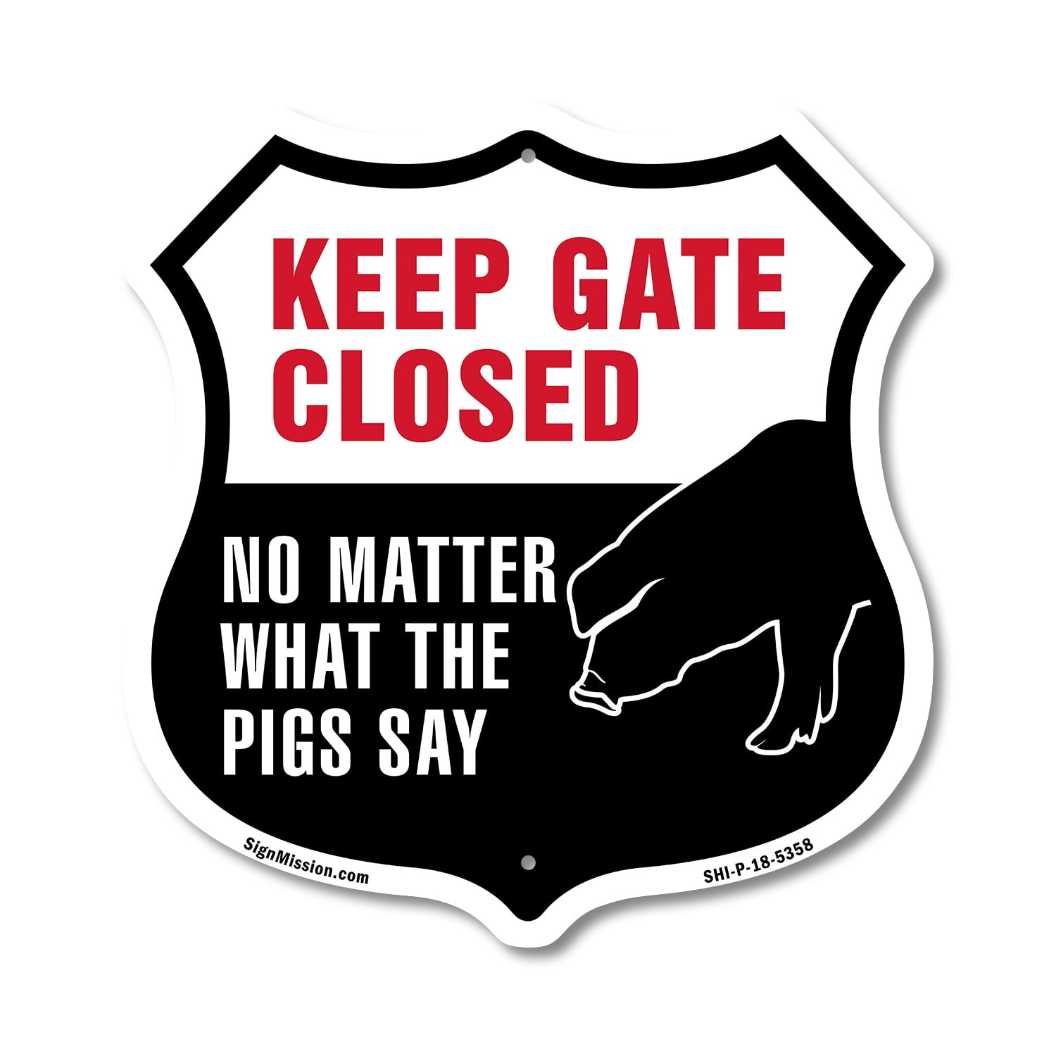 Solidee, cartello in metallo con scritta Keep Gate Closed No Matter What The Pigs Say Metal Sign Shop Decor Home Sign Decorazione da parete (dimensioni: 20 x 30 cm