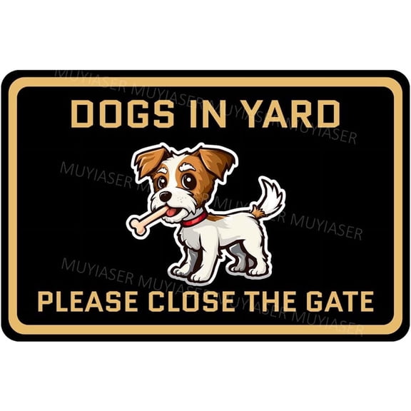 Keep Gate Closed Sign Dogs Jack Russell Dogs In Yard Aluminum Metal Tin Signs Door Sign Warning Sign For Fence Gate Yard Home Wall Decor 8x12 Inch