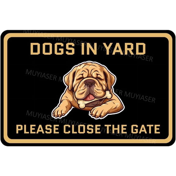 Keep Gate Closed Sign Dogs Mastiff Dogs In Yard Aluminum Metal Tin Signs Door Sign Warning Sign For Fence Gate Yard Home Wall Decor 8x12 Inch