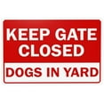 thumbnail image 1 of Keep Gate Closed Sign, Dogs in Yard Warning Sign, Beware Of Dog Security Metal Signs for Home Busines Outdoor Indoor Road Yard Garage Street Wall Caution Decor 12 x 8 Inch, 1 of 4