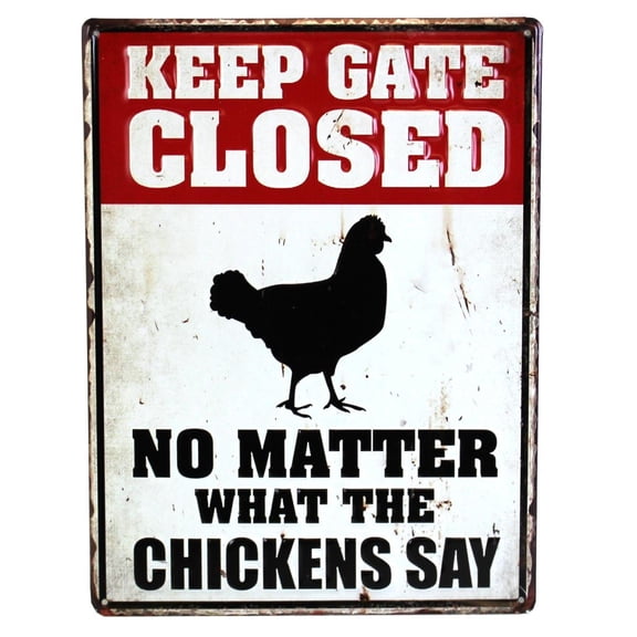 Keep Gate Closed Vertical Embossed 12" x 16" Metal Sign BAR2092