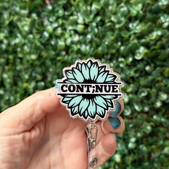 Keep Going Badge Reel, Positive Message ID Holder, Work Accessory for Nurses, Teachers and Coworkers
