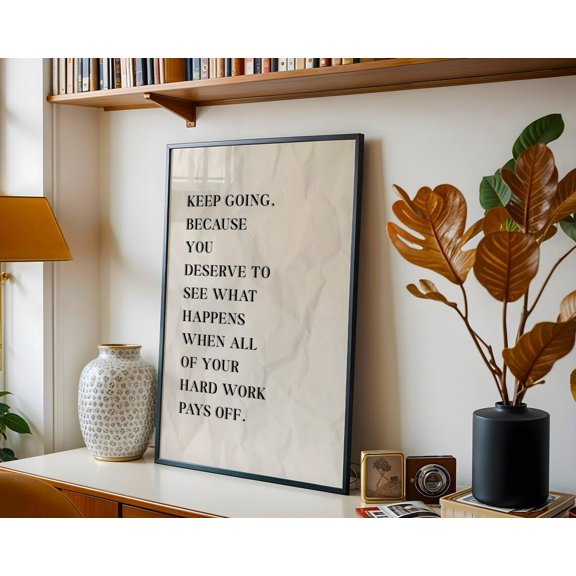 Keep Going Beige Wall Art Print, Unframed Paper Poster 8x10in