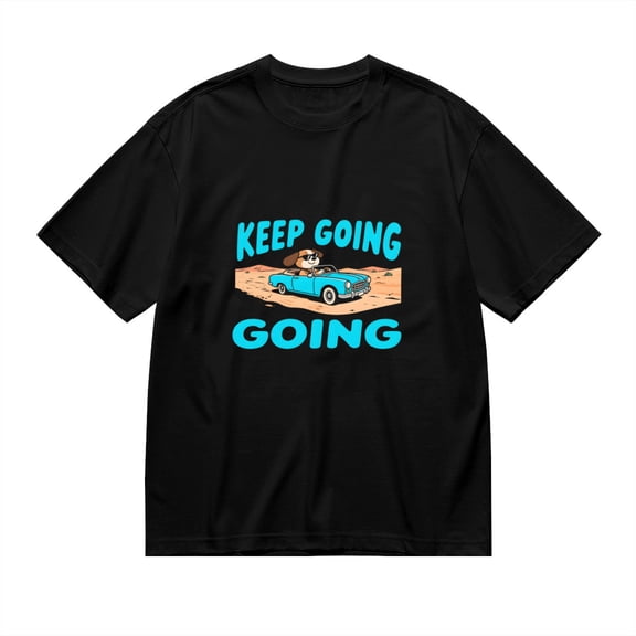 Keep Going Going, Retro Car Dog Print, Vintage T Shirt, Cotton T-Shirt for Men, 23554200,S