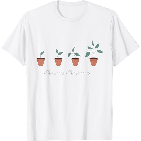 Keep Going Keep Growing Positive Inspirational Tree Drawing T-Shirt
