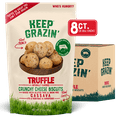 thumbnail image 1 of Keep Grazin Crunchy Cheese Bites, Gluten Free Snack, Truffle Flavor, Snack Pack, 2.12oz, 8 Ct, 1 of 9