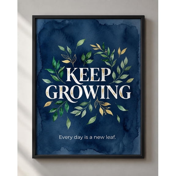 Keep Growing Botanical Wall Art Print, Unframed Paper Poster 8x10in