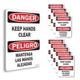 thumbnail image 1 of Keep Hands Clear Bilingual OSHA Danger Aluminum Sign 18 Inch x 12 Inch - 10 Pack, 1 of 8