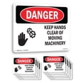 thumbnail image 1 of Keep Hands Clear Of Moving Machinery OSHA Danger Rigid Plastic Sign 10 Inch x 7 Inch - 10 Pack, 1 of 8