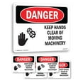 thumbnail image 1 of Keep Hands Clear Of Moving Machinery OSHA Danger Rigid Plastic Sign 24 Inch x 18 Inch - 5 Pack, 1 of 8