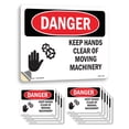 thumbnail image 1 of Keep Hands Clear Of Moving Machinery OSHA Danger Vinyl Decal Label 18 Inch x 12 Inch - 10 Pack, 1 of 6