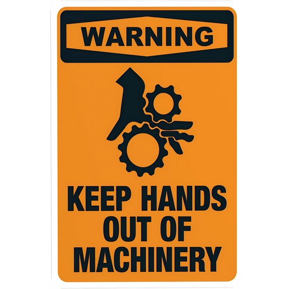 Keep Hands Out Of Machinery Warning Sign, Security Safety Metal Sign - 8"x12" Vintage Caution Poster Decor for Business Office Home Street Road Indoor Outdoor Use