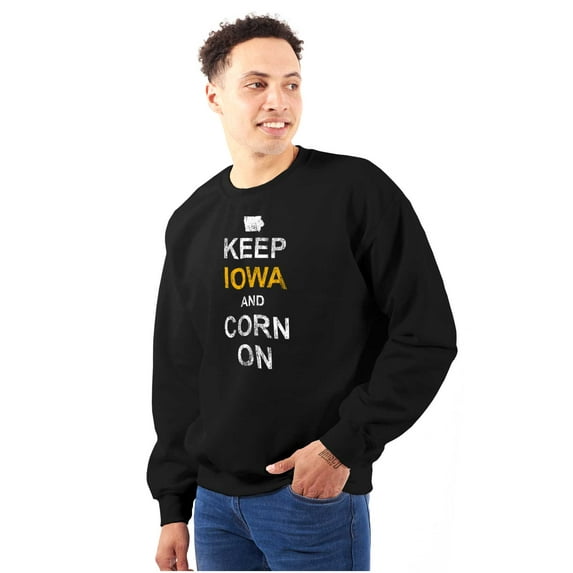 Keep Iowa and Corn On Funny Corny Sweatshirt for Men or Women Brisco Brands S