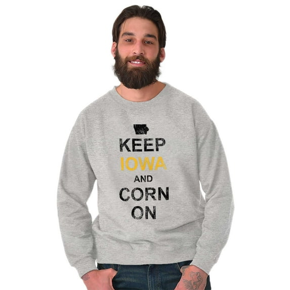 Keep Iowa and Corn On Funny Corny Unisex Plus Fleece Graphic Sweatshirt Brisco Brands 5X