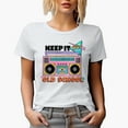 thumbnail image 1 of Keep It 90s Old School with Retro Radio Cassette Player Art Merch Gift, White T-Shirt, Medium, 1 of 5