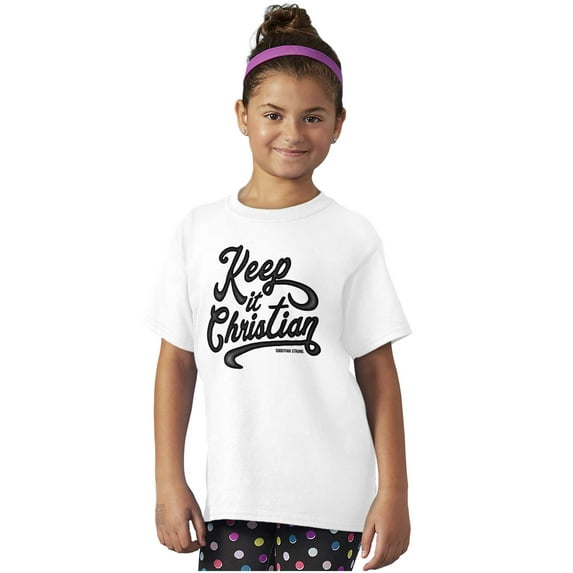 Keep It Christian Religion Faith Girls Kids T Shirt Tees Teen Brisco Brands L