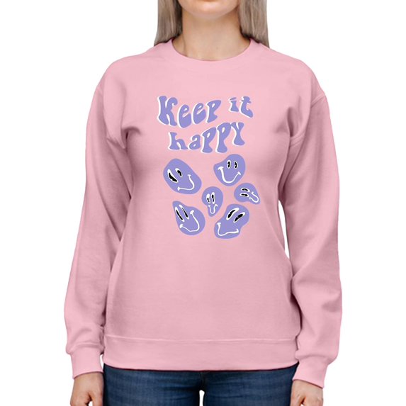 Keep It Happy! Sweatshirt Women -Image by Shutterstock, Female 3X-Large