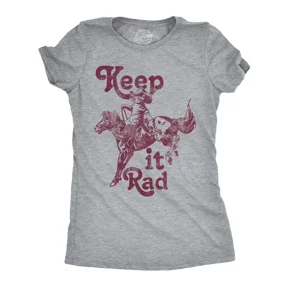Keep It Rad Western Kitten Graphic Design T-Shirt