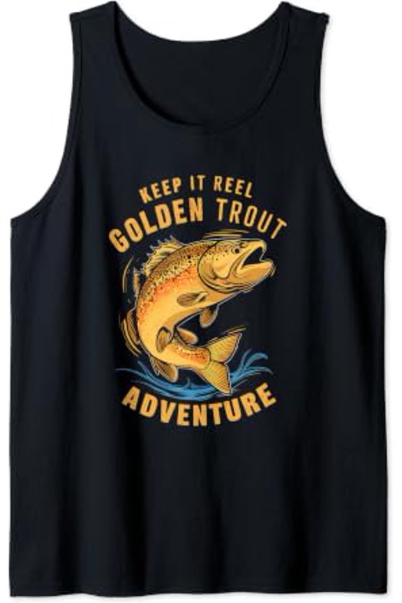 Keep It Reel Golden Trout Adventure Rainbow Fish Fishing Tank Top Size S-3XL