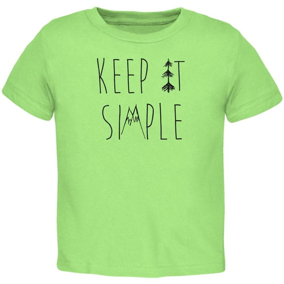 Keep It Simple Nature Moutains Trees Hiking Toddler T Shirt Lime 2T