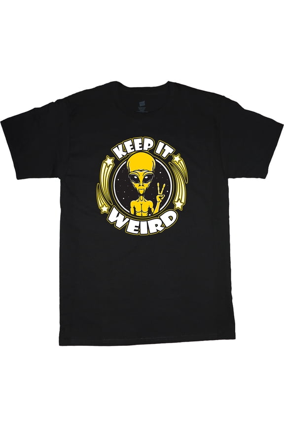 Keep It Weird Funny Alien T-shirt Mens Graphic Tees Short Sleeve Tee Shirt