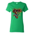 thumbnail image 1 of Keep It Wild Colorful Elephant Face Animal Lover Womens Graphic T-Shirt, Kelly, Large, 1 of 3