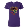 thumbnail image 1 of Keep It Wild Colorful Elephant Face Animal Lover Womens Graphic T-Shirt, Purple, Small, 1 of 3